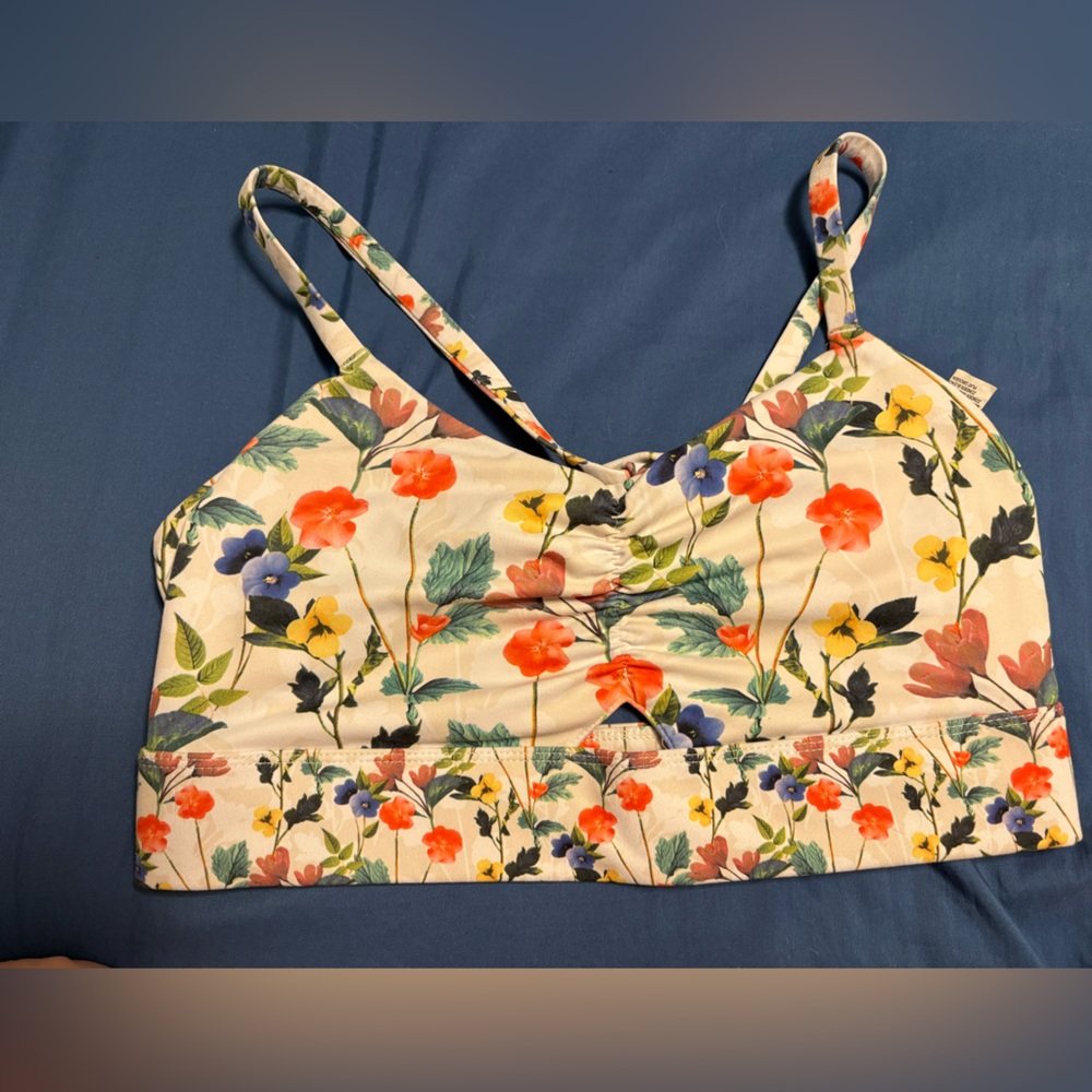 Fabletics Floral Strappy Sports Bra